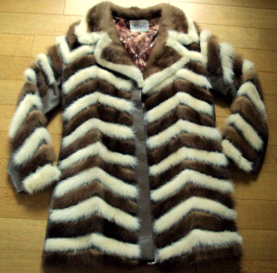 rare manteau vintage en vison marron et  beige  T40 149 Clermont-Ferrand (63)