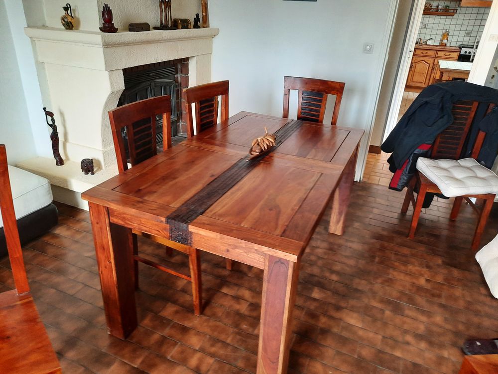 SAM RARE NOYER MASSIF TABLE RECTANGULAIRE 1 ALLONGE 6 CHAISE 380 Quincy-sous-S�nart (91)