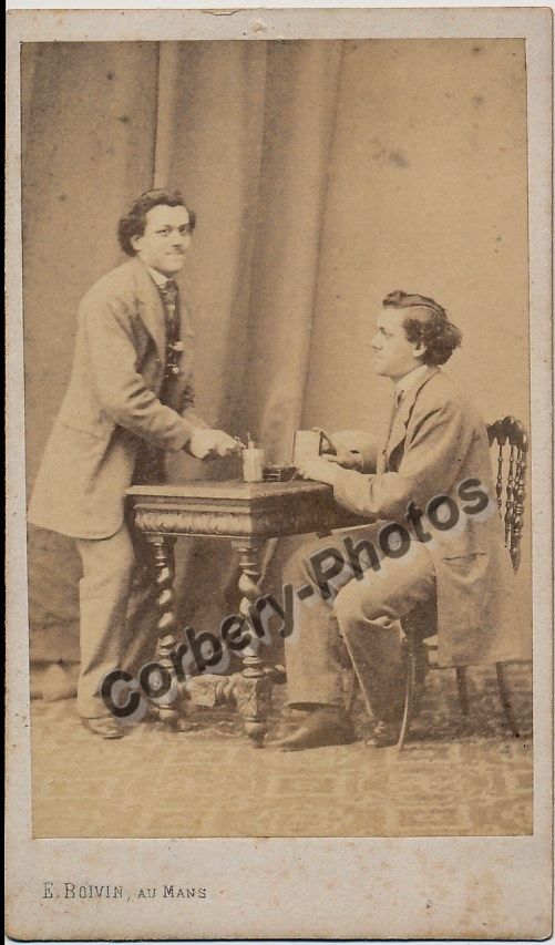 Rare Cdv Photomontage E. Boivin au Mans ca1865 0 Loches (37)