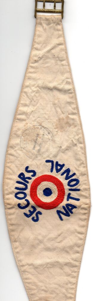 Rarissime brassard Français du Secours National 1944 50 Sainte-Honorine-du-Fay (14)