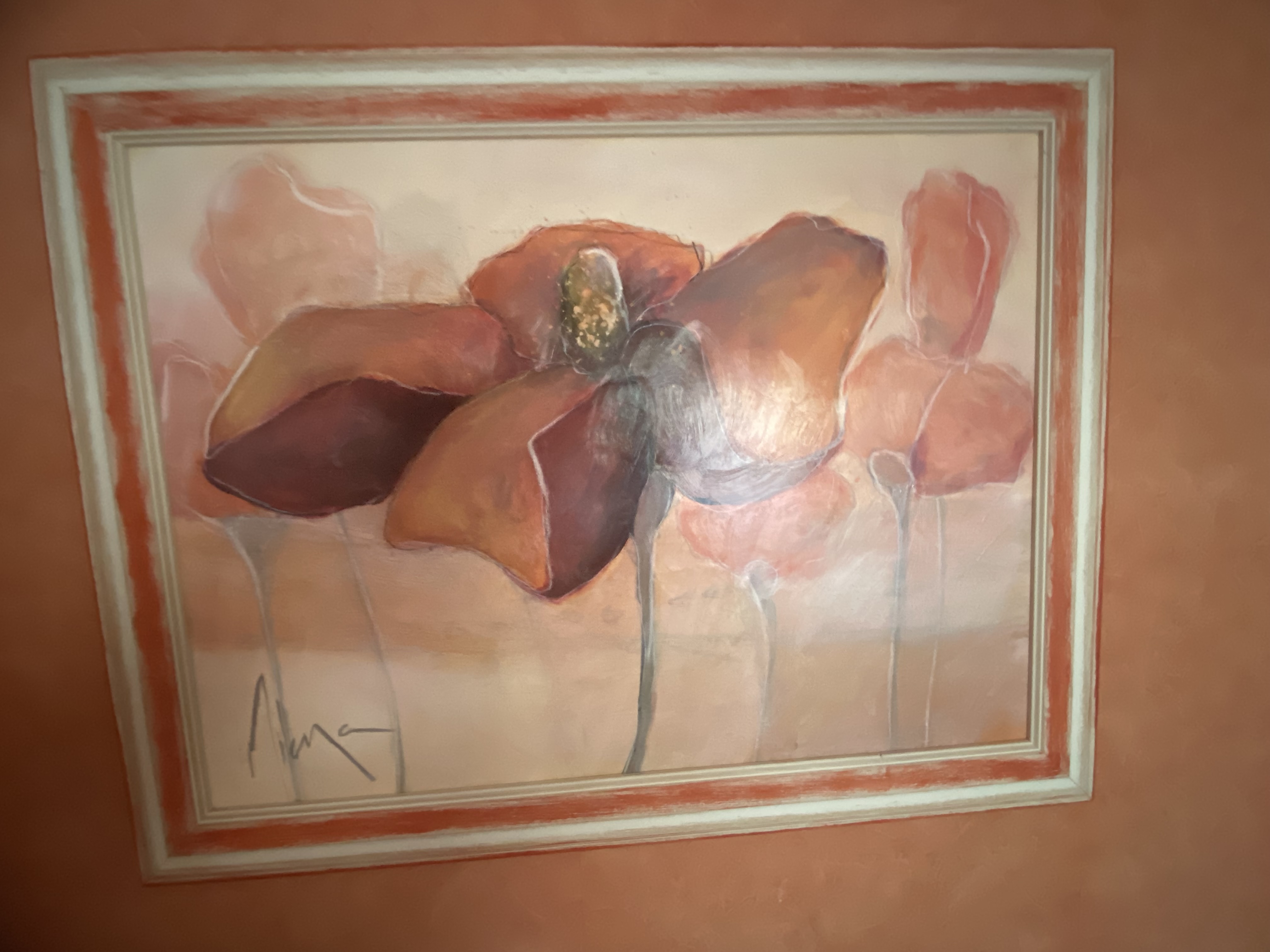 A NE PAS RATER ! MAGNIFIQUE TABLEAU FLORAL A L'HUILE 79 Hendaye (64)