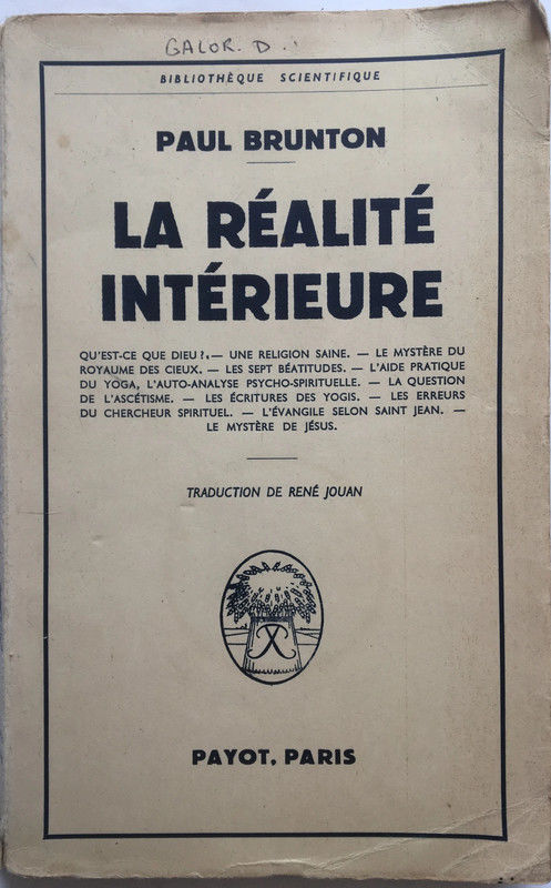 La R�alit� Int�rieure - Paul Brunton 12 Cherbourg-en-Cotentin (50)