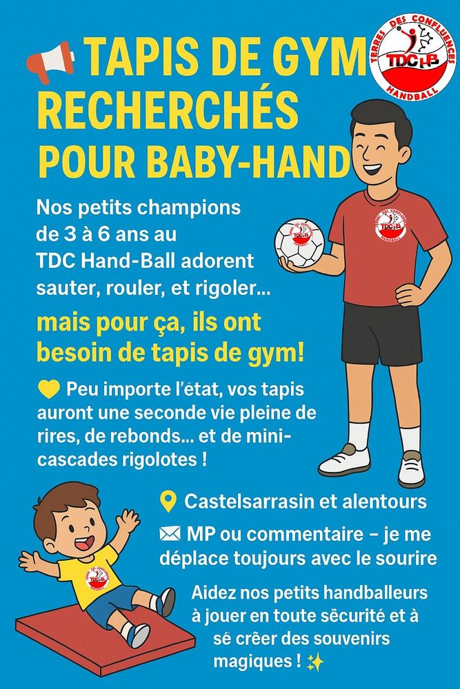 ? RECHERCHE TAPIS DE GYM EN DON POUR BABY-HAND ? 0 Castelsarrasin (82)
