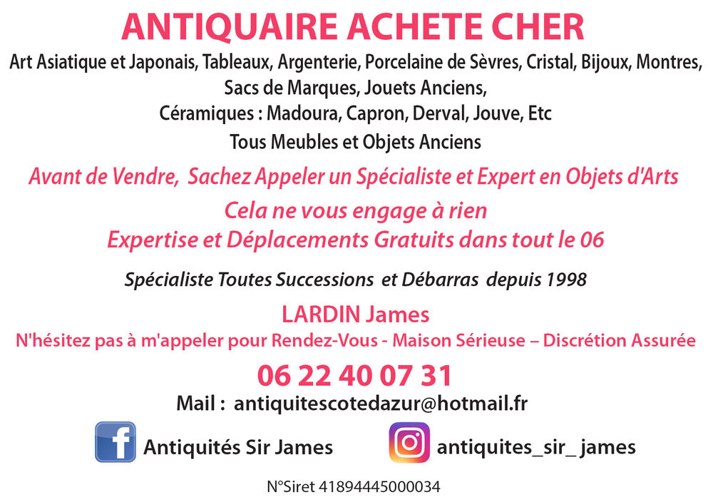 Recherche tout meubles et objets anciens bronze, Gall� 0 Antibes (06)