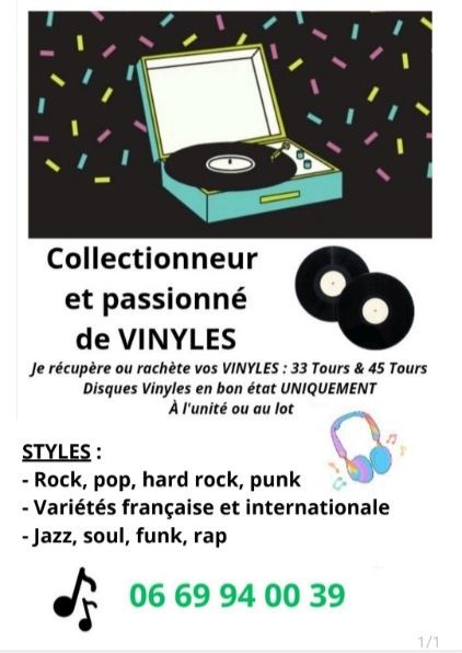 Recherche vinyles lot ou � l'unit� 1 Privas (07)
