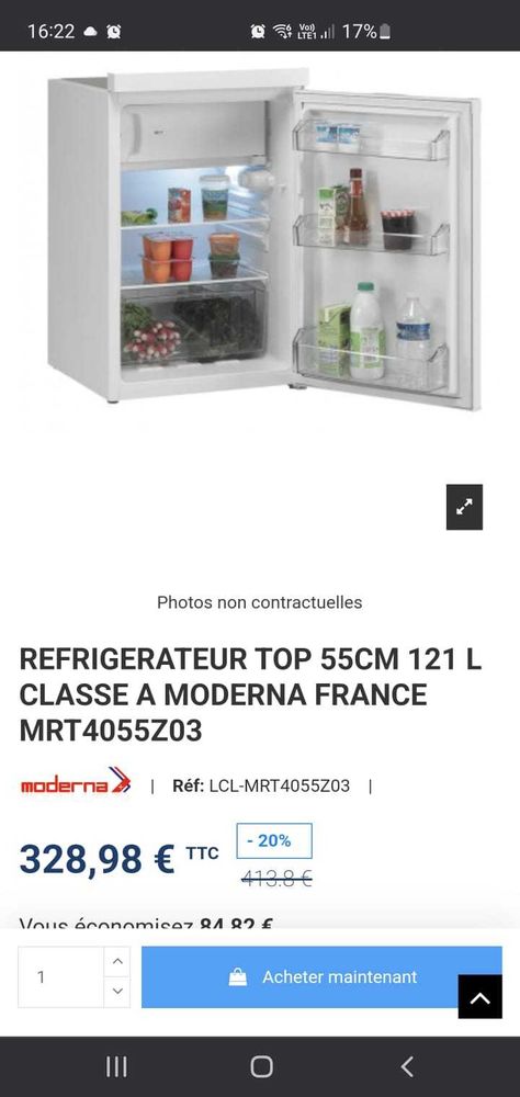 r�frig�rateur cong�lateur neuf 150 Valenciennes (59)