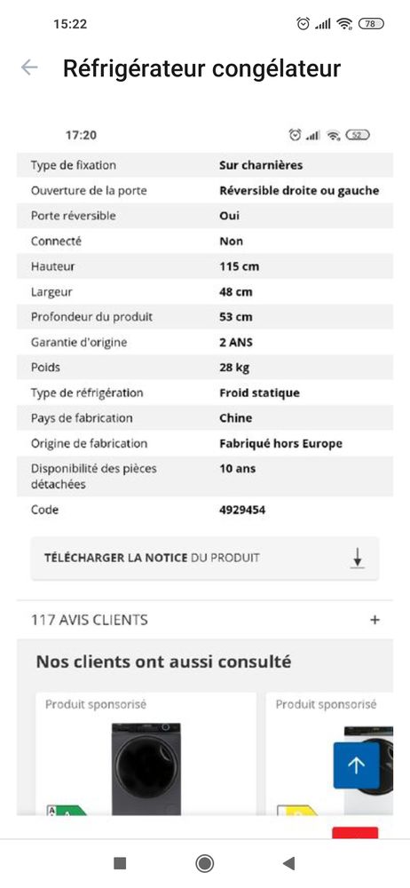 R�frig�rateur cong�lateur Proline 150 Dole (39)