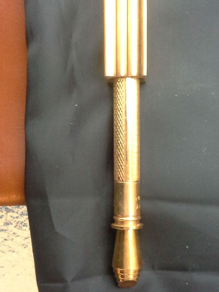 R�gle plaqu�e or, avec stylo et coupe papier GOLD STARRY 70 Hy�res (83)