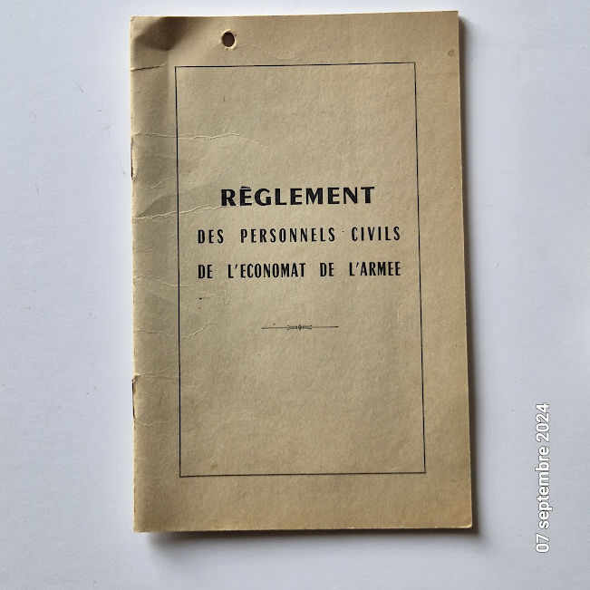 R�glement des personnels civils de l'�conomat de l'arm�e , F 10 Saumur (49)