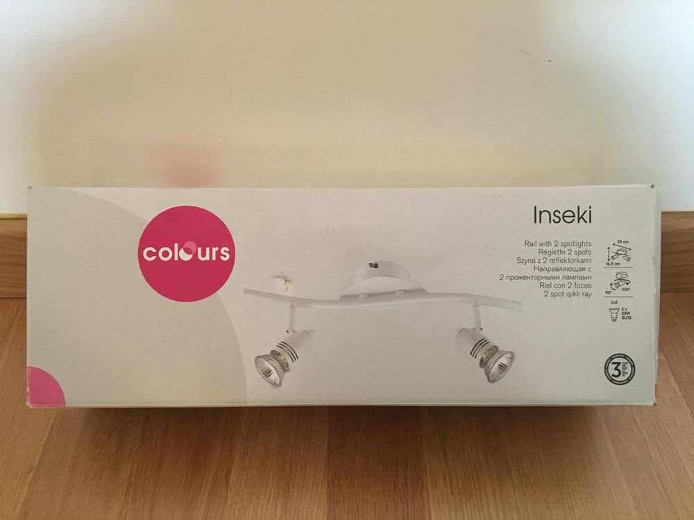 R�glette 2 spots orientables en laqu� blanc L 39x Proj .16,5 35 Le Pecq (78)