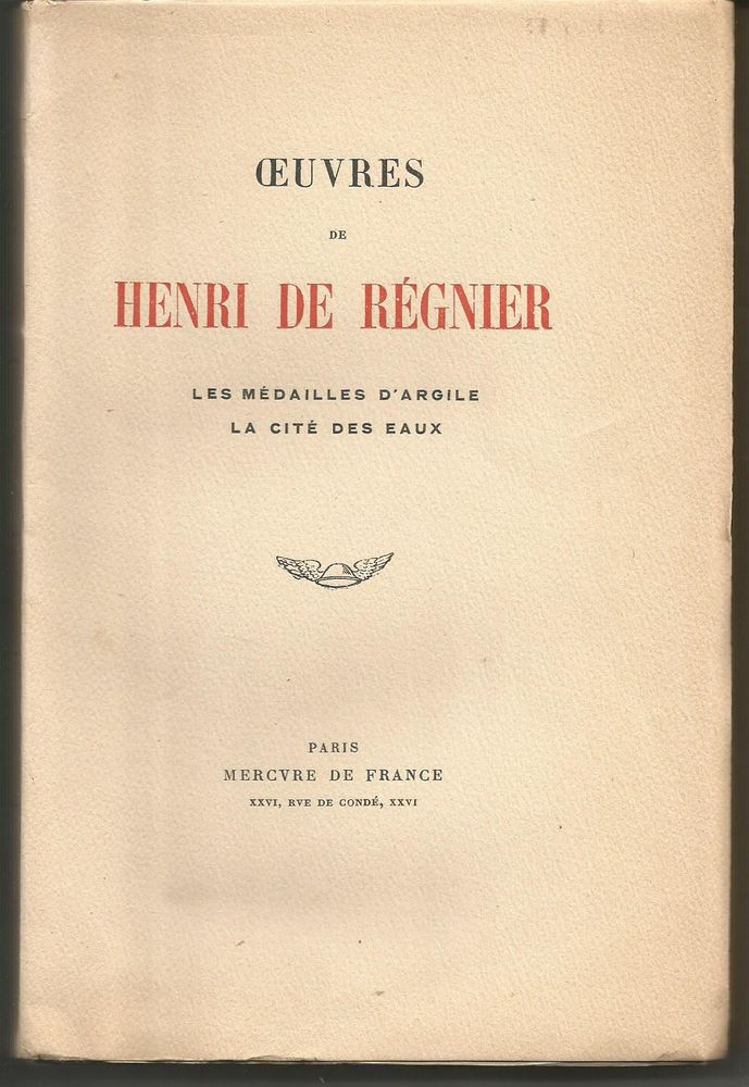 REGNIER Les m�dailles d'argile / la cit� des eaux 8 Montauban (82)