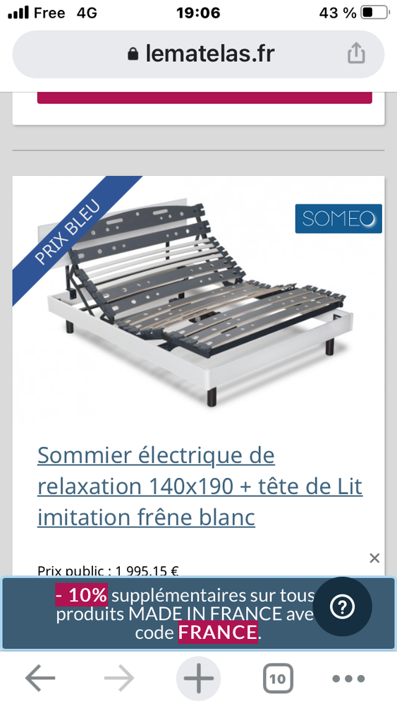 lit de relaxation �lectrique 140/190 tr�s peu utilis�.
995 Saint-Maur-des-Foss�s (94)