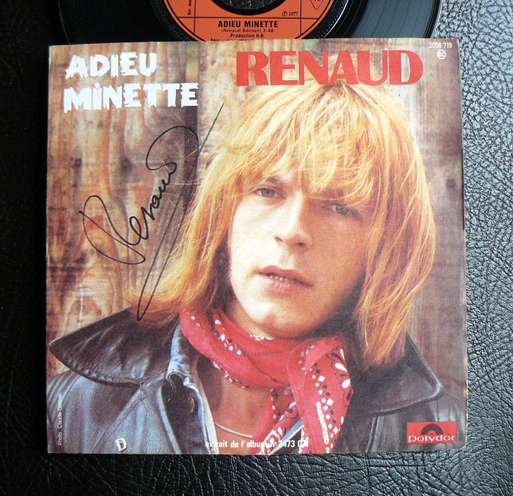 SP RENAUD d�dicac� : Adieu Minette - Polydor 2056 719 - 1977 35 Argenteuil (95)