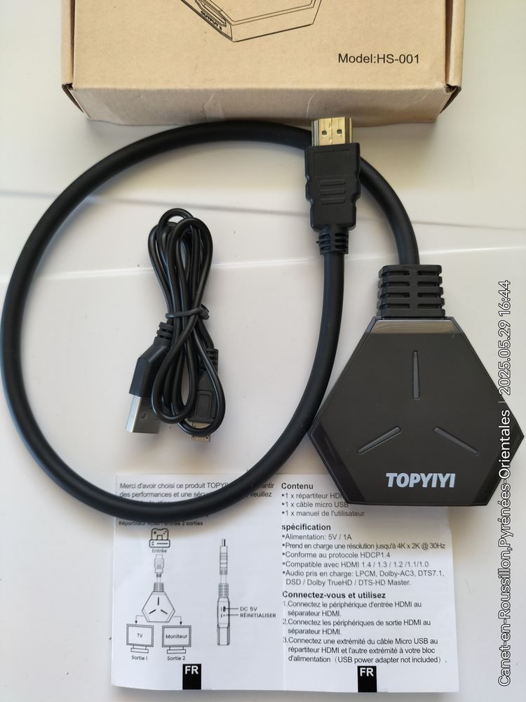 R�partiteur / Splitter HDMI 4K / UHD (1 Entr�e et 2 Sorties) 8 Canet-en-Roussillon (66)