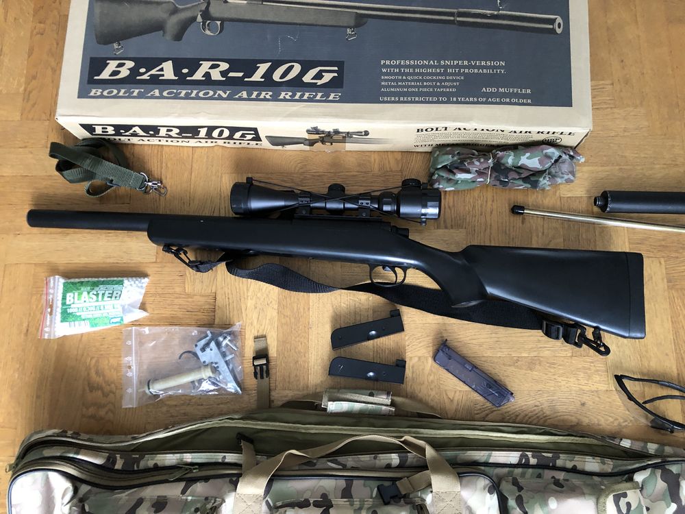 R�plique Airsoft Jing Jong BAR-10G + lunette 80 Tigery (91)