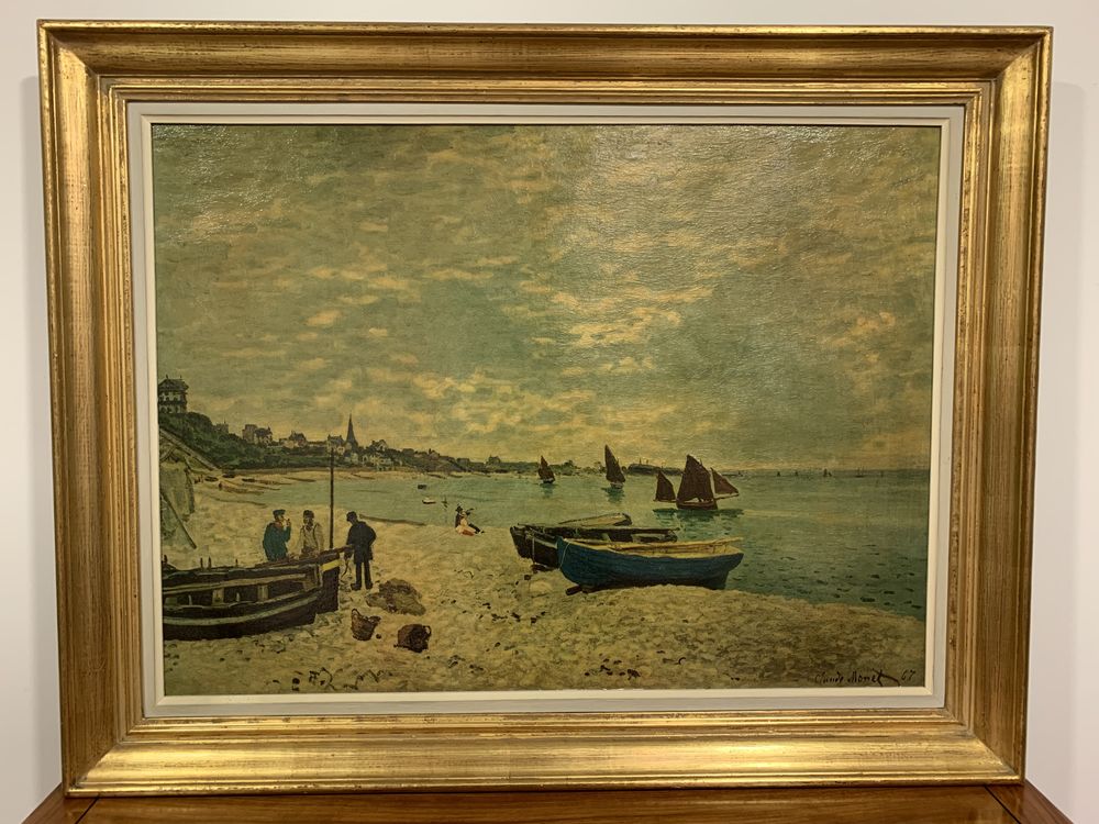 Reproduction Claude Monet ? Tableau   La plage de Sainte Adr 180 Rennes (35)