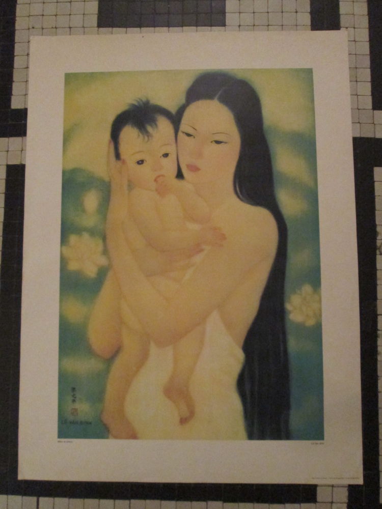 Reproduction tableau Le Van Binh Mère et enfant  20 Herblay (95)