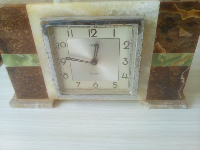 R�veil art d�co marbre multicolore DEP  8 DAYS  Made France 27 Bagnols-sur-C�ze (30)