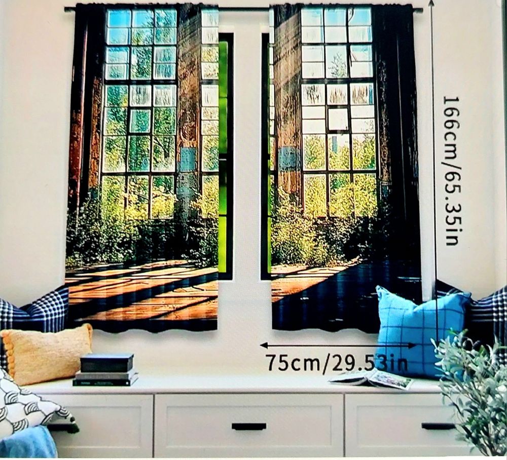 revente de rideaux trompe l'?il offerts en tailles inadapt�es � la fen�tre 22 Saint-Cyprien (66)