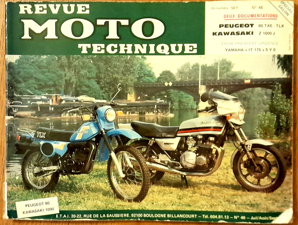 Revue Moto Technique N.46 - Peugeot 80 TXE-TLX - Kawasaki Z 20 Collonges-sous-Sal�ve (74)