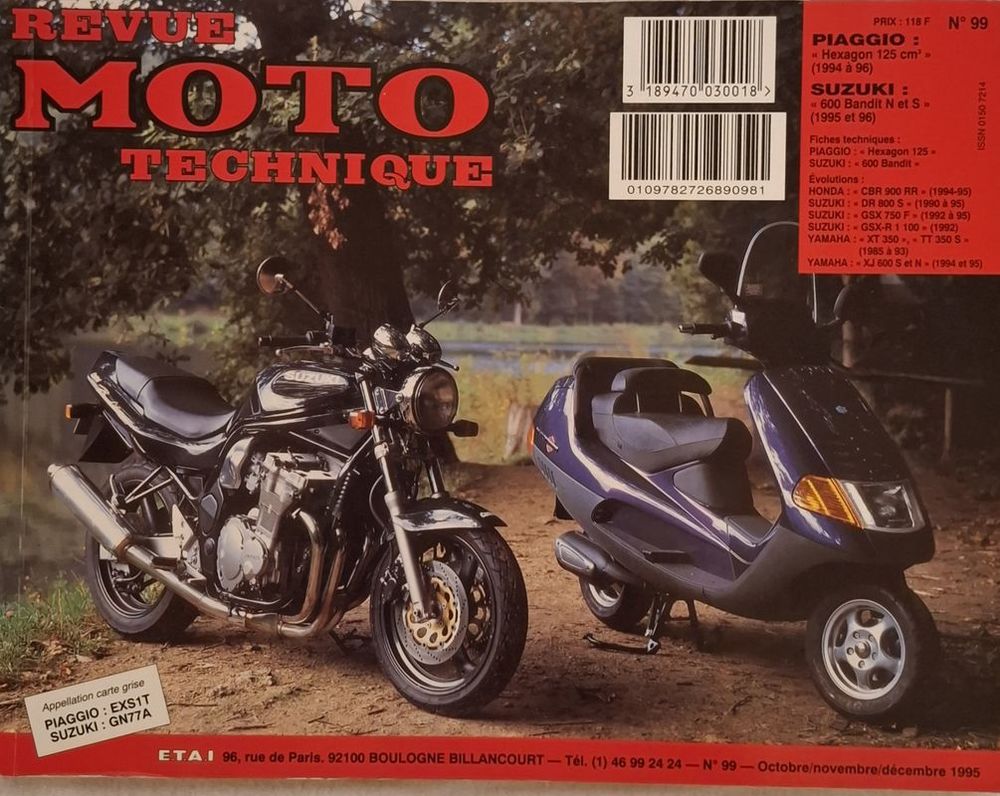 Revue Moto Technique N.99 - Piaggio Hexagon 125 - Suzuki 600 28 Collonges-sous-Sal�ve (74)
