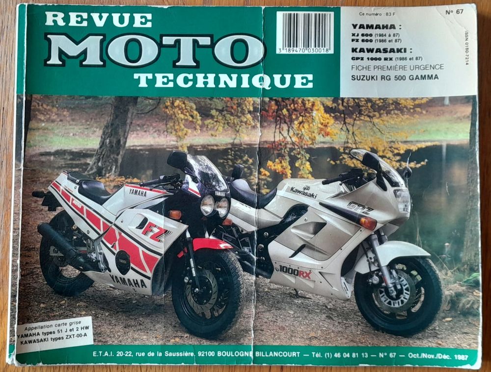 Revue Moto Technique N.67 - Yamaha FZ 600, XJ 600 - Kawazaki 20 Collonges-sous-Sal�ve (74)