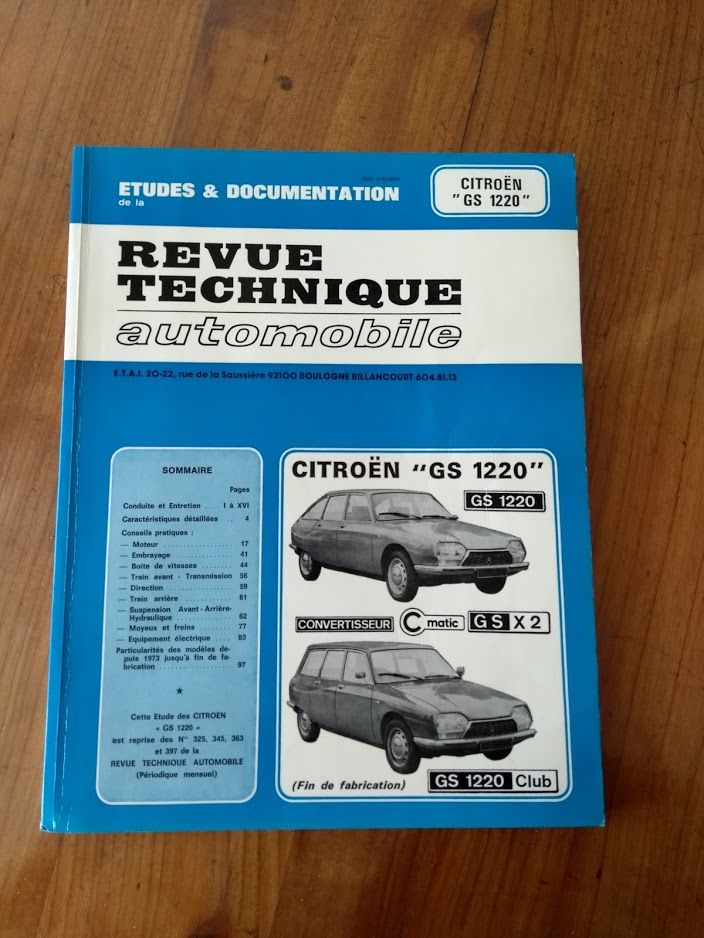 REVUE TECHNIQUE GS CITROEN 10 Roanne (42)