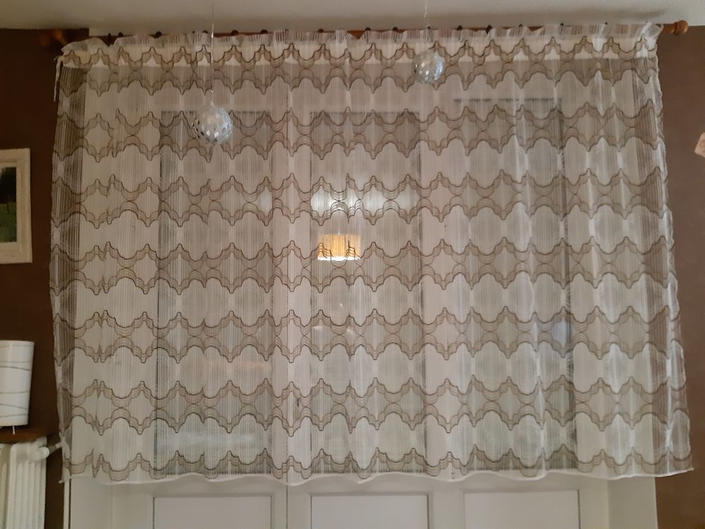 1 Rideau Maille Blanche et Marron pour fen�tre. 15 Le Vernois (39)