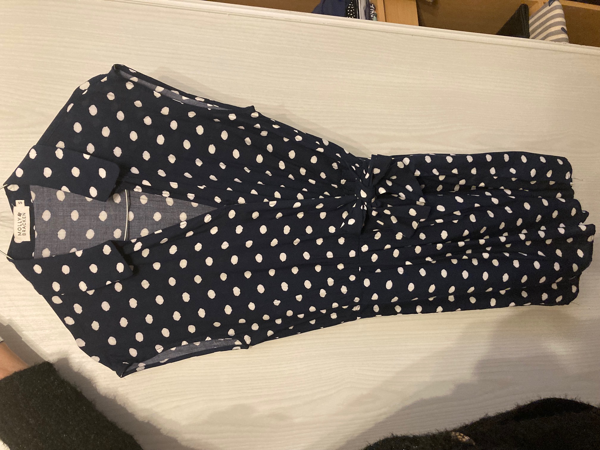 ROBE D'ETE BLEU MARINE + POINTS BLANCS MOLLY BRACKEN 0 Di�moz (38)