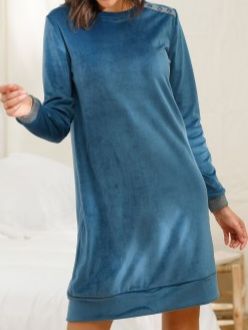 Robe de d�tente bleu en velours et polaire T 42 12 Domart-en-Ponthieu (80)