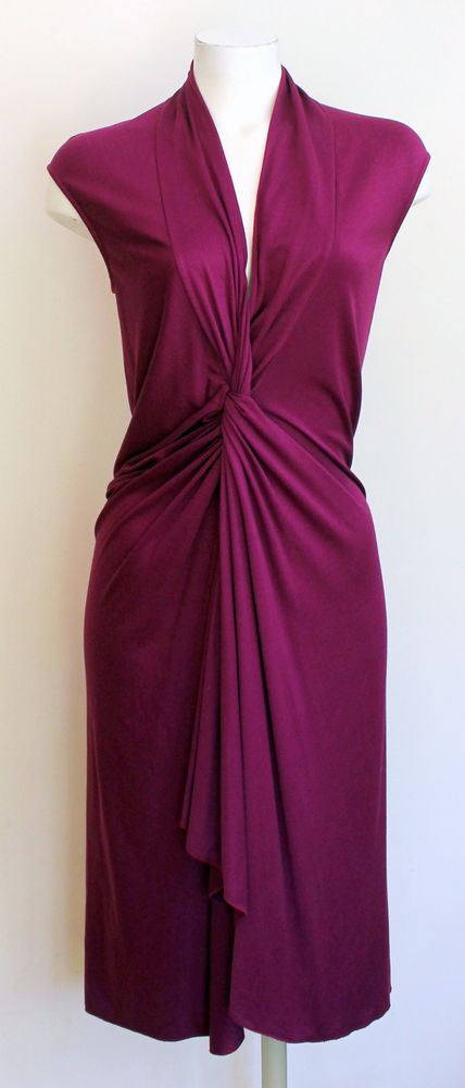 Robe drap�e violine YVES SAINT LAURENT T.38 Fr 240 Issy-les-Moulineaux (92)