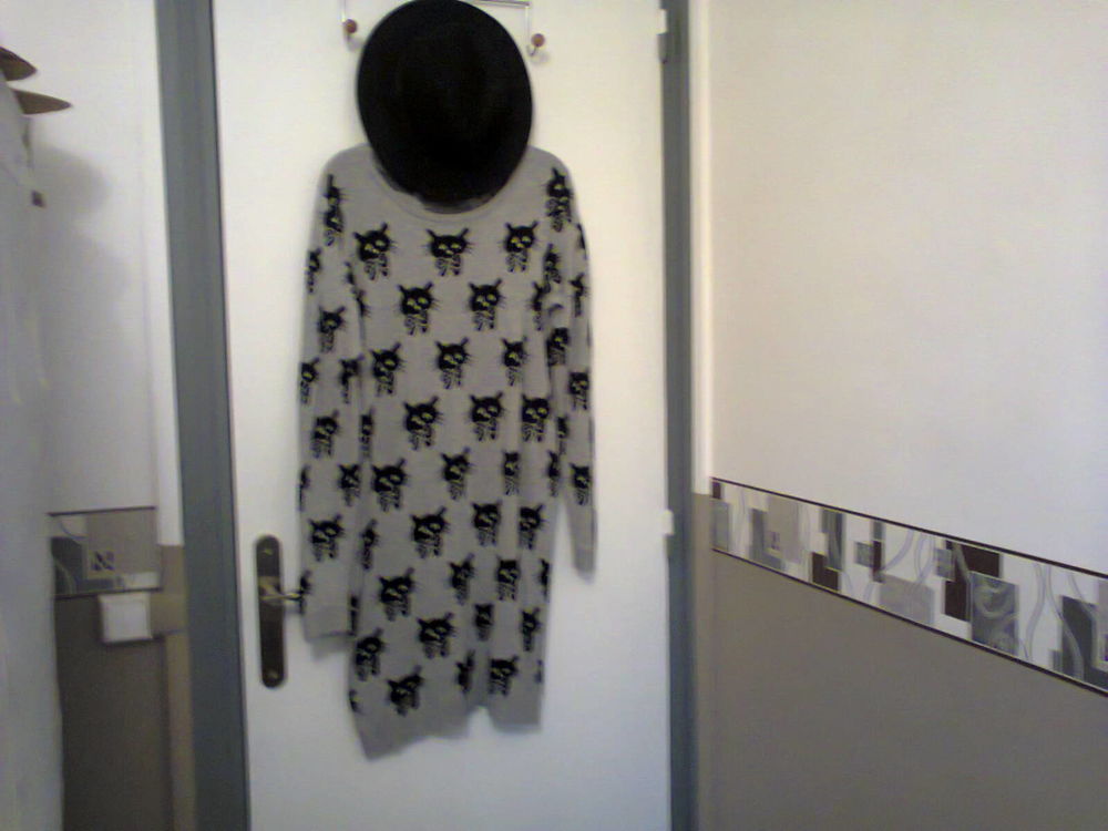 robe fine en lainage gris et noir avec motifs chatons! 10 Pierre-B�nite (69)