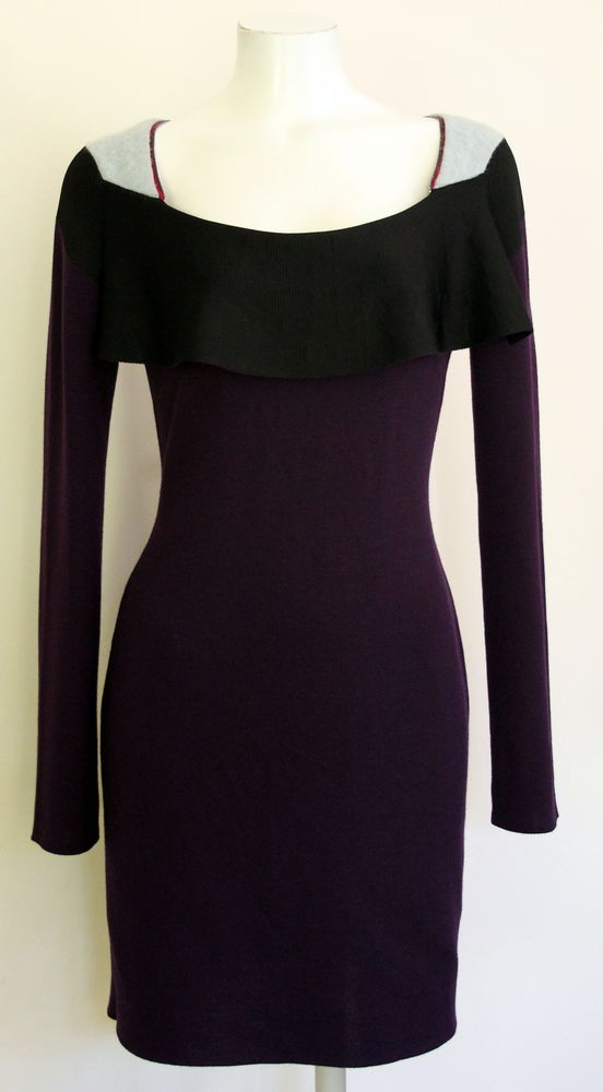 Robe maille violine et noir SONIA RYKIEL T.40. 140 Issy-les-Moulineaux (92)