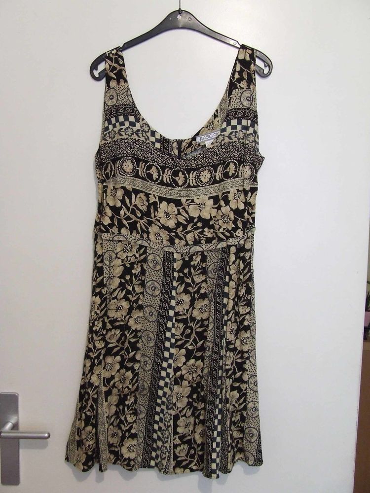 Robe � motifs, BASIC ONE, Noir et marron, T. 42, TBE 5 Bagnolet (93)