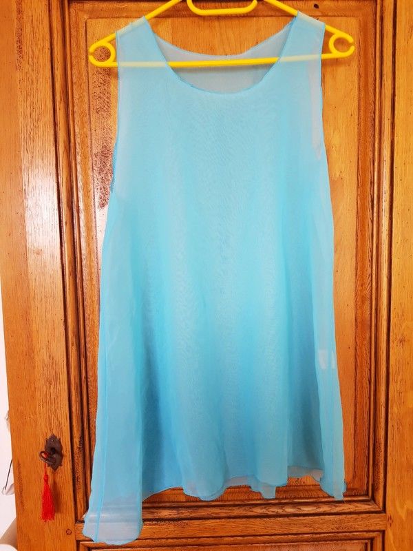 Sur robe ou robe de plage en voile bleu turquoise 6 Viriat (01)