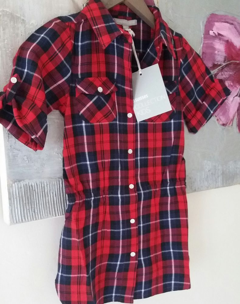 Robe tunique fille carreaux rouge Neuve 3 Suisses T 6 ans 5 Domart-en-Ponthieu (80)