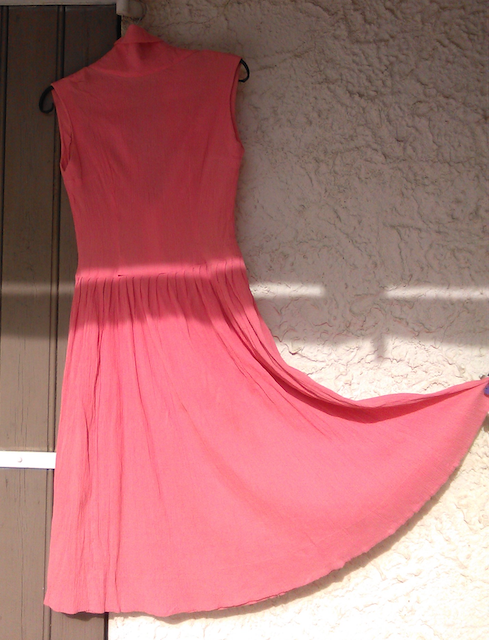 Robe vintage ann�es 1950 cr�pe de soie orange/corail dos nu 50 Roquefort-les-Pins (06)