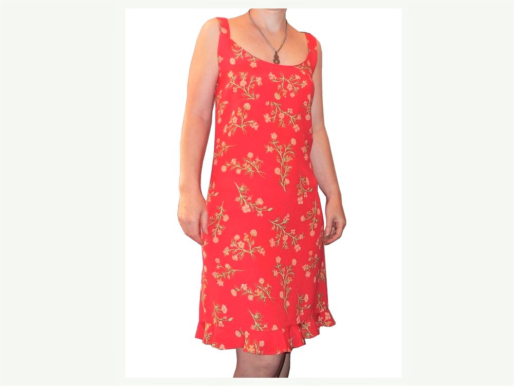Robe en 100% Viscose Rouge Orang�- Taille 36- Bluelita 15 Paris 15 (75)