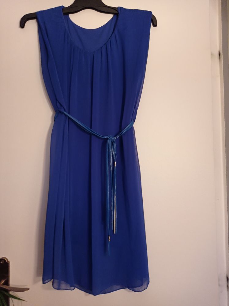 Robe voile sans manches + ceinture assortie 10 Illiers-Combray (28)