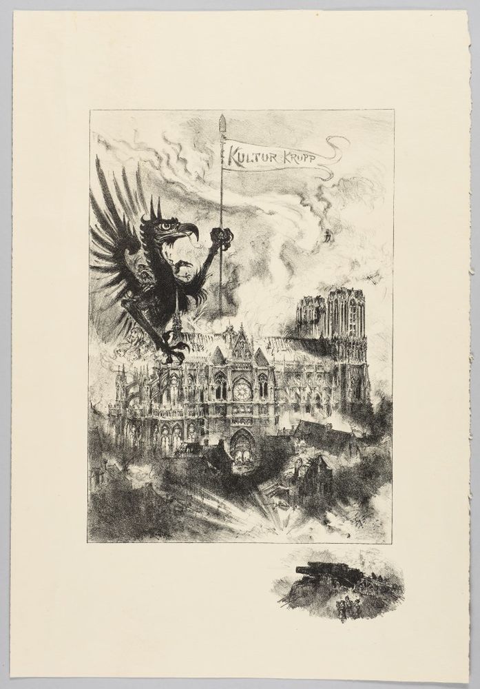 ROBIDA A. - Lithographie Les villes martyres - REIMS (1914)
100 Belgique