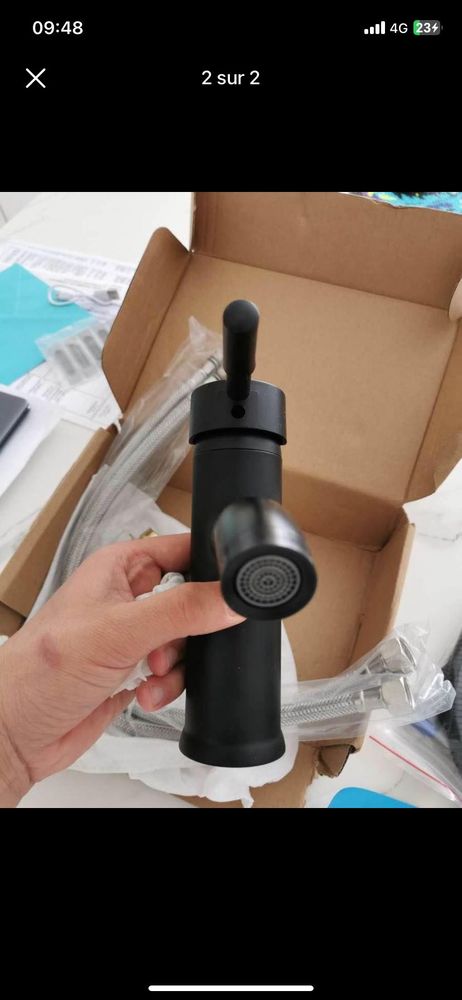 Robinet de salle de bain noir  neuf dans son emballage d'origine (eau chaude et froide) 35 Mulhouse (68)