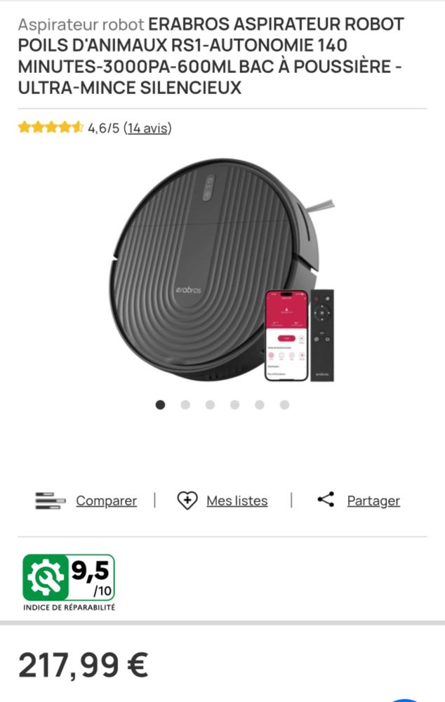 Robot aspirateur Erabros RS1 ? NEUF JAMAIS UTILIS� ?
80 Beaurains (62)