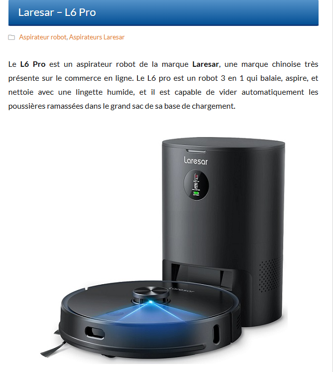 ROBOT LAVEUR ASPIRATEUR LARESAR L6 PRO (haut de gamme) 0 Marly (57)