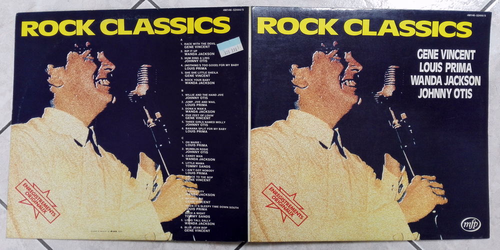 ROCK CLASSICS -2x33t- GENE VINCENT-LOUIS PRIMA-WANDA JACKSON CD et vinyles