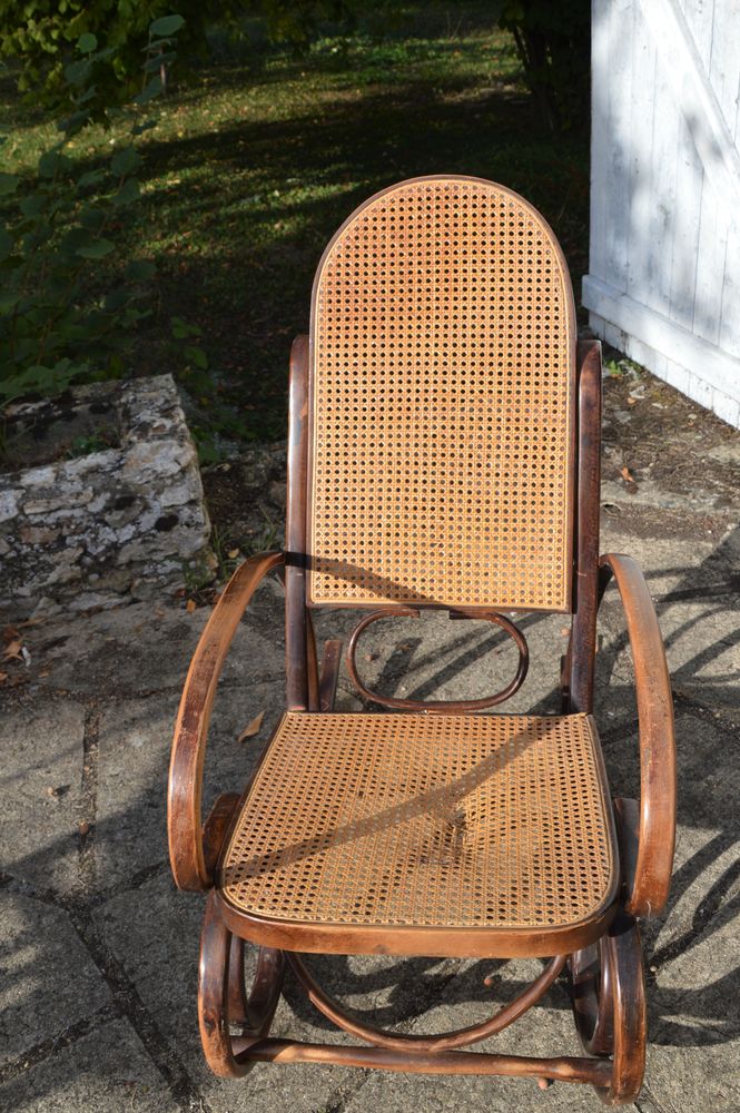ROCKING CHAIR  EN BOIS ET ROTIN 50 Gadencourt (27)