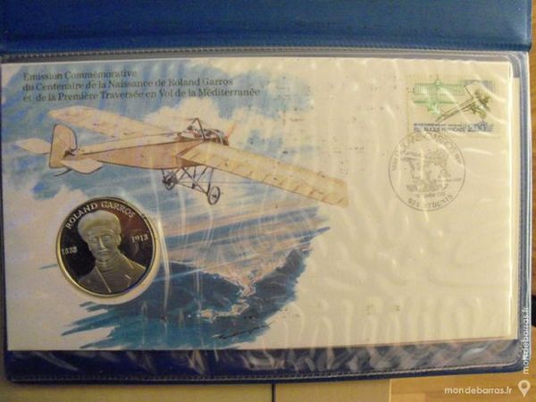 Roland garros -ENVELOPPE TIMBRE MEDAILLE - 60 Paris 19 (75)