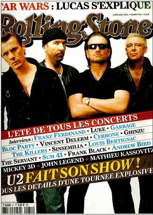 ROLLING STONE N� 31 de juillet aout 2005 U2 / CERRONE / VINCENT DELERM 4 Montauban (82)