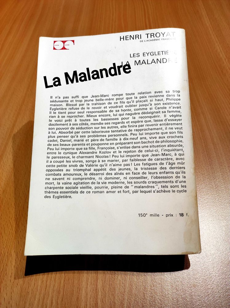 Roman Henri Troyat �  La Malandre 2 Chazelles-sur-Lyon (42)