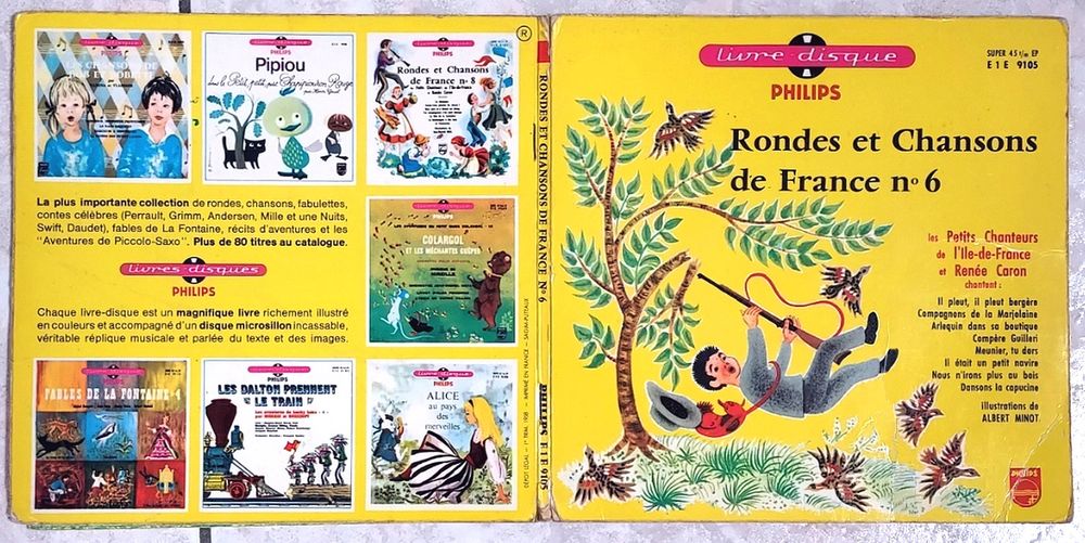 RONDES ET CHANSONS DE FRANCE n� 6-LIVRE-DISQUE 45t PHILIPS 5 Tourcoing (59)