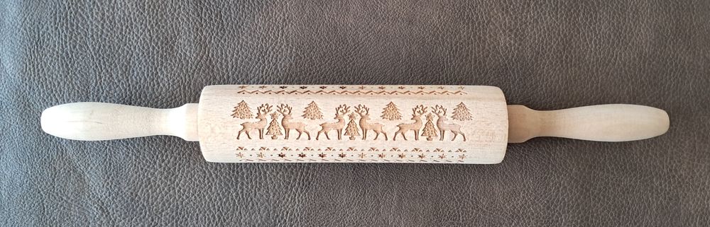 rouleau � p�tisserie en bois avec motifs de No�l 6 Carnon Plage (34)